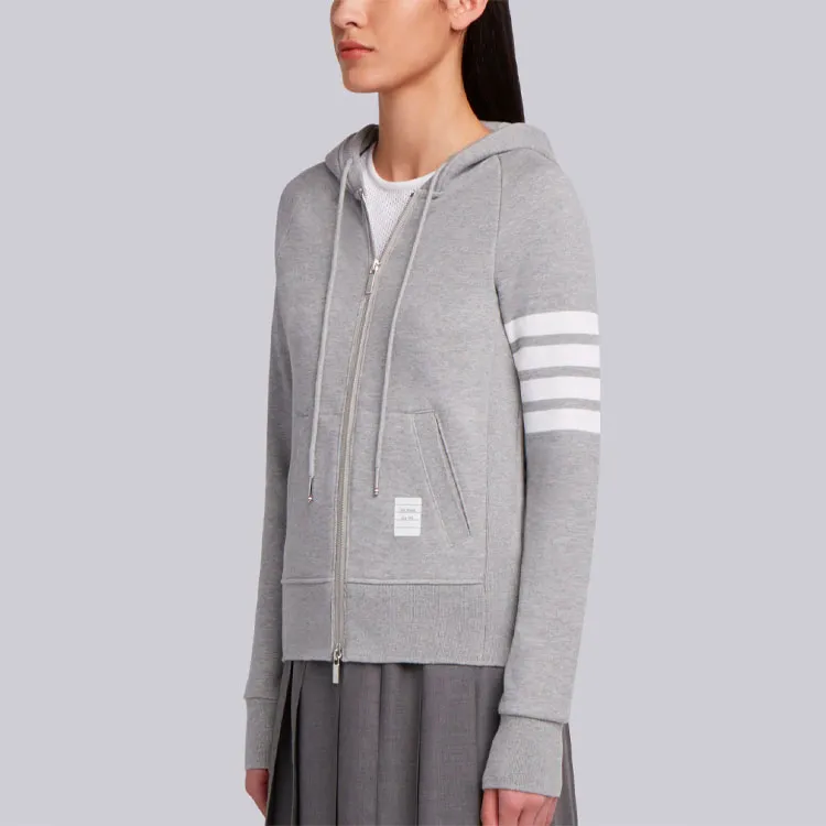 THOM BROWNE 4-Bar Zip-Up Hoodie-4