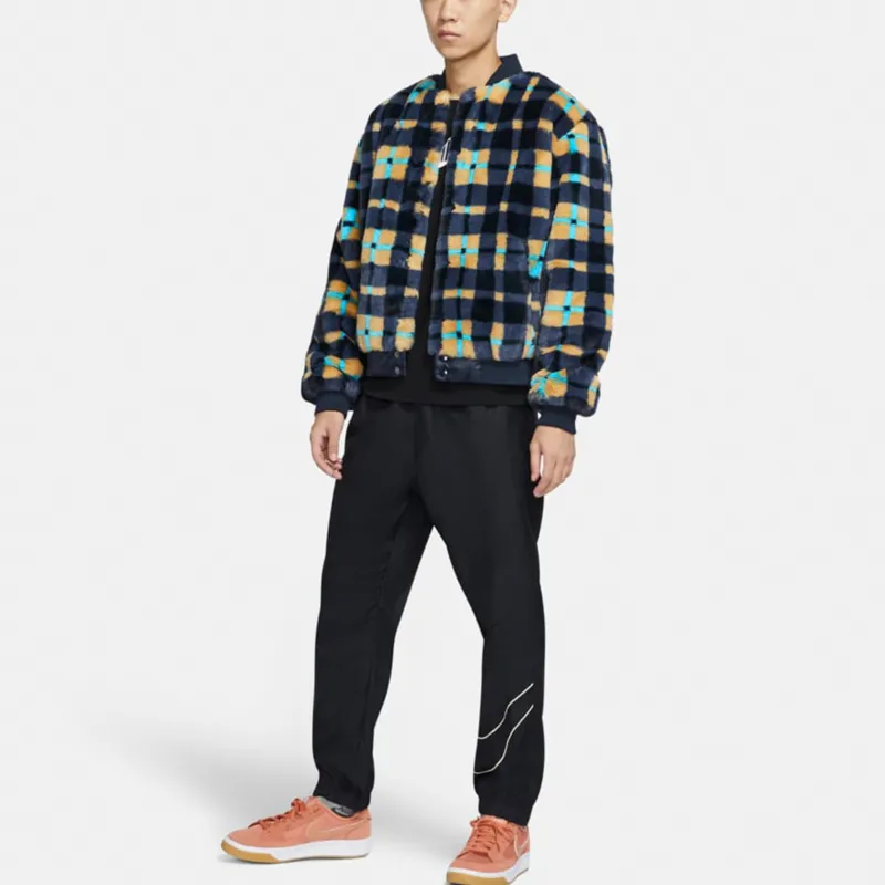 Nike SB Dunk High X Concepts Crossover Skateboard Sports Plush Plaid Jacket Asia Edition Colorblock Yellow-5