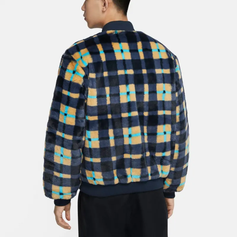 Nike SB Dunk High X Concepts Crossover Skateboard Sports Plush Plaid Jacket Asia Edition Colorblock Yellow-3