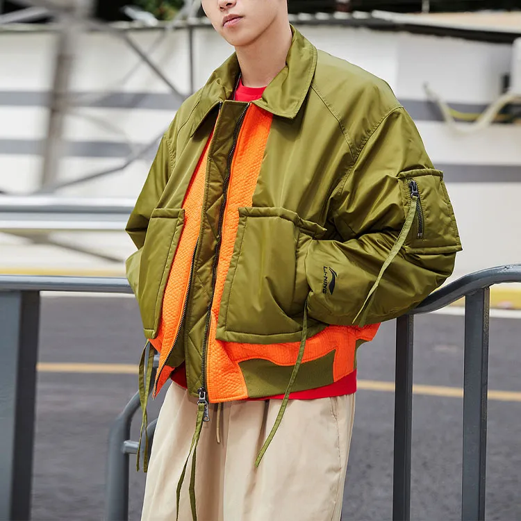 LiNing Puffer Jackets Men Olive Green-4