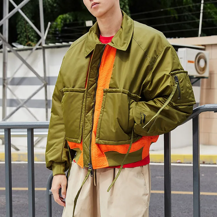 LiNing Puffer Jackets Men Olive Green-5
