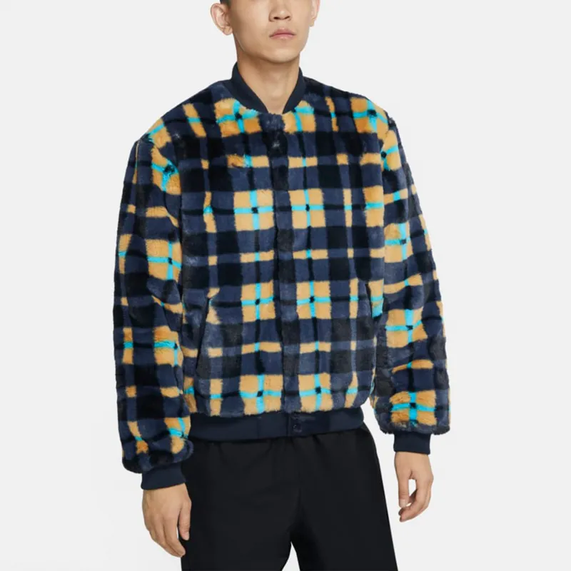 Nike SB Dunk High X Concepts Crossover Skateboard Sports Plush Plaid Jacket Asia Edition Colorblock Yellow-4