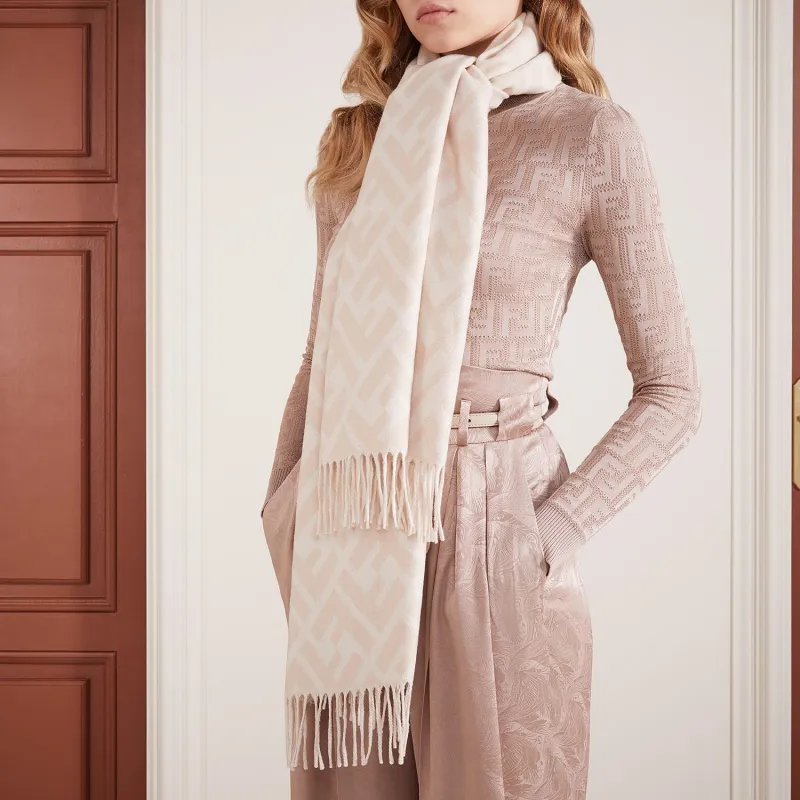 FENDI Ff Motif Fringed Scarf-3