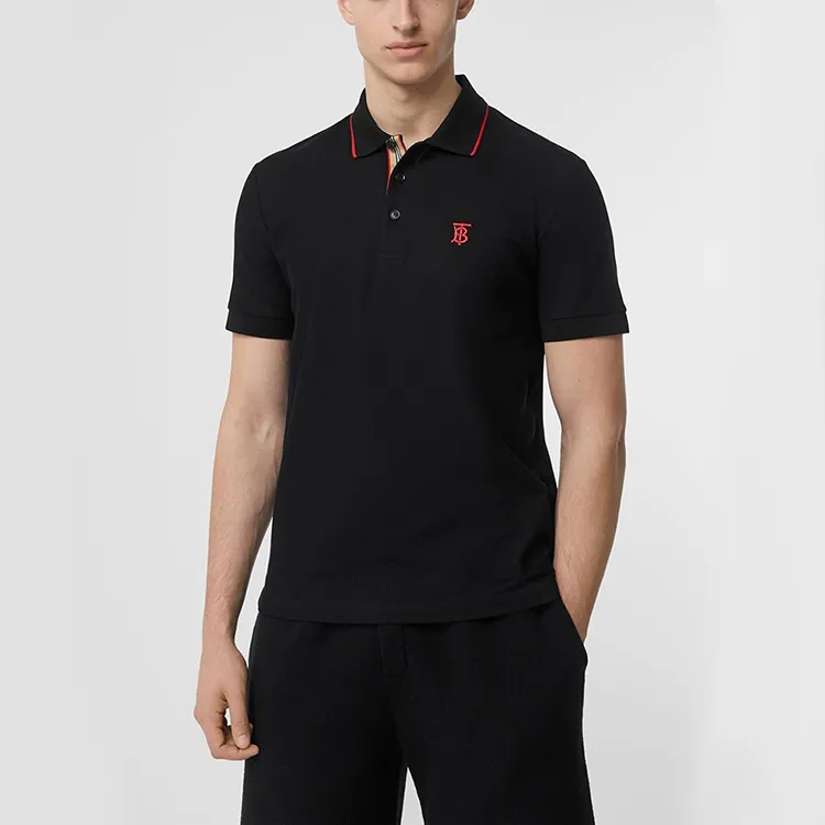 Burberry Monogram Motif Piqué Cotton Polo Shirt-3
