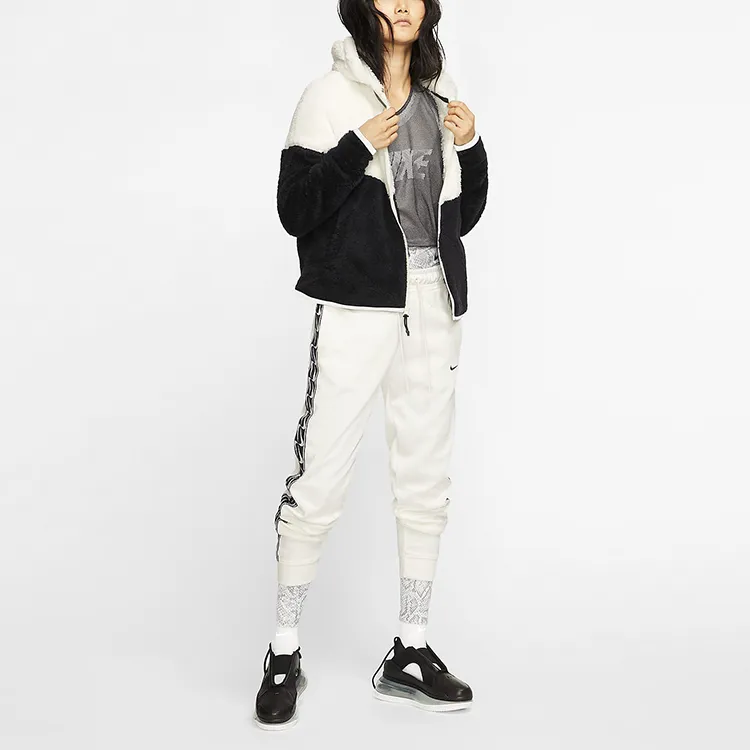 Nike Cropped Coats Women's Black/White-2