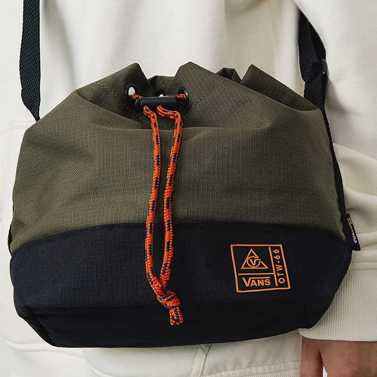 Vans Nylon Handbag With Drawstring Closure Crossbody Bag Shoulder Bag Regular Unisex Avocado Green-3