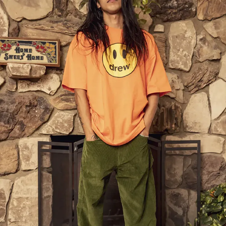 Drew House Smiley Collection T Shirt Unisex Orange-3