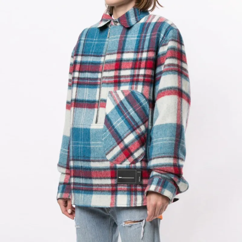 WE11DONE Plaid print Wool Shirt-4