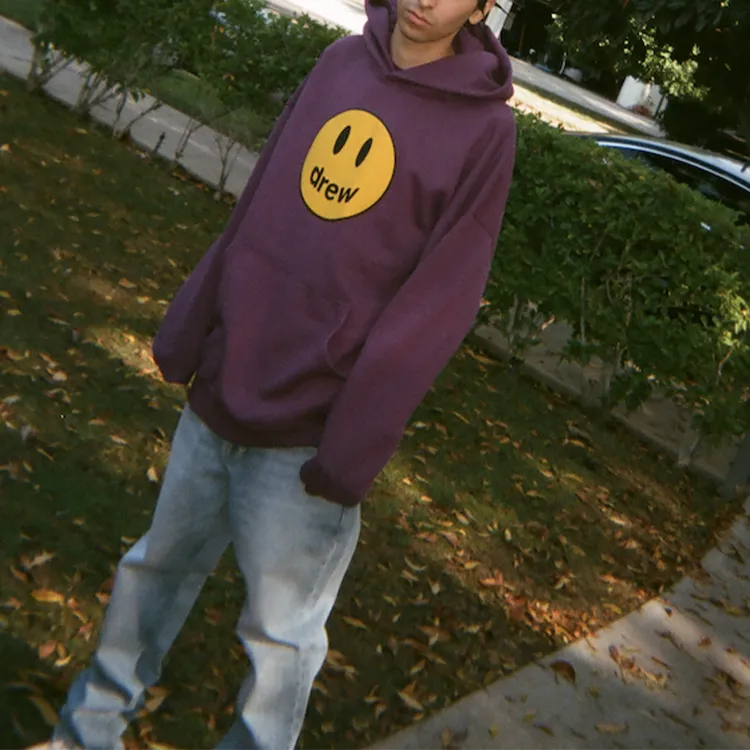 Drew House Smiley Collection Sweatshirts Unisex Purple-7