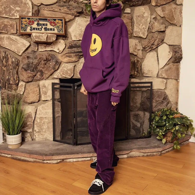 Drew House Smiley Collection Sweatshirts Unisex Purple-3