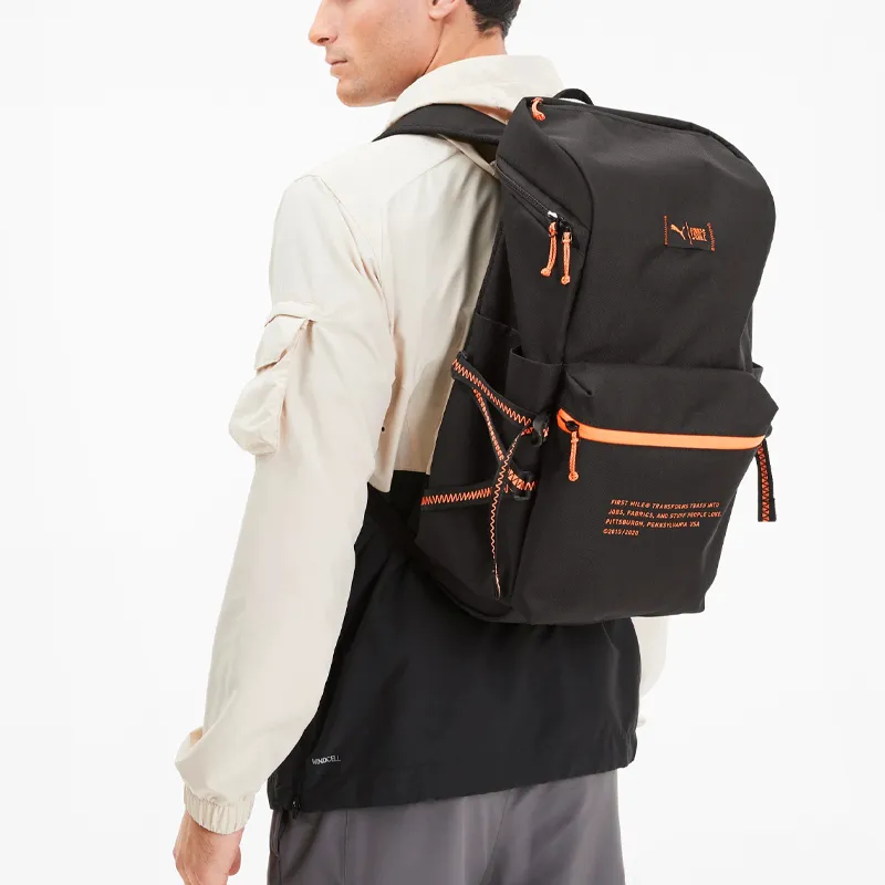 PUMA Backpacks Black Orange-4