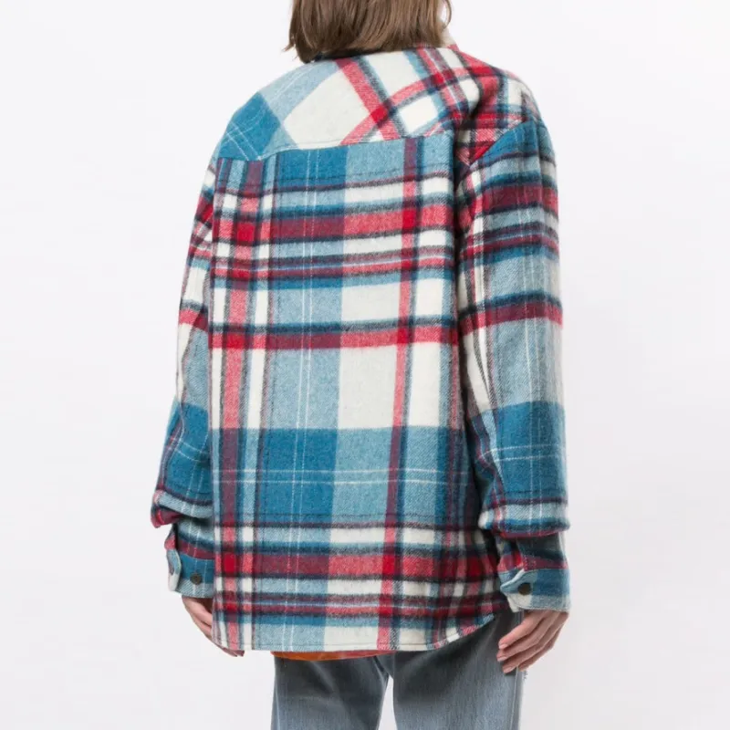WE11DONE Plaid print Wool Shirt-5