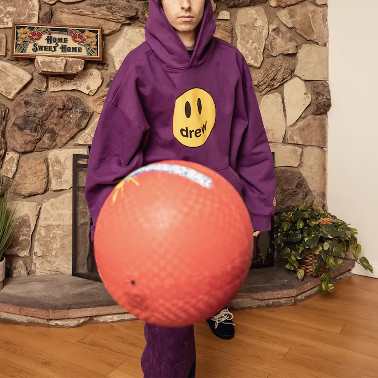 Drew House Smiley Collection Sweatshirts Unisex Purple-4