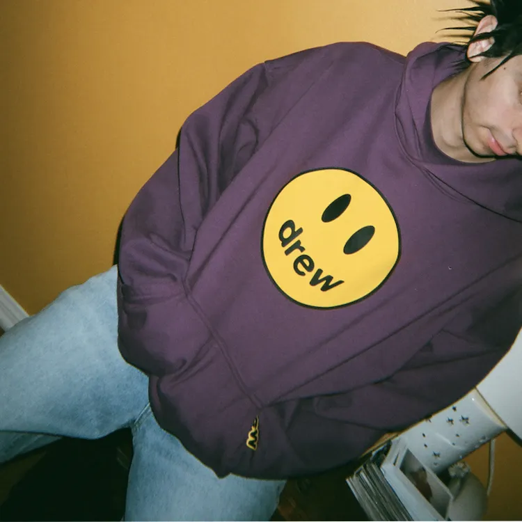 Drew House Smiley Collection Sweatshirts Unisex Purple-6
