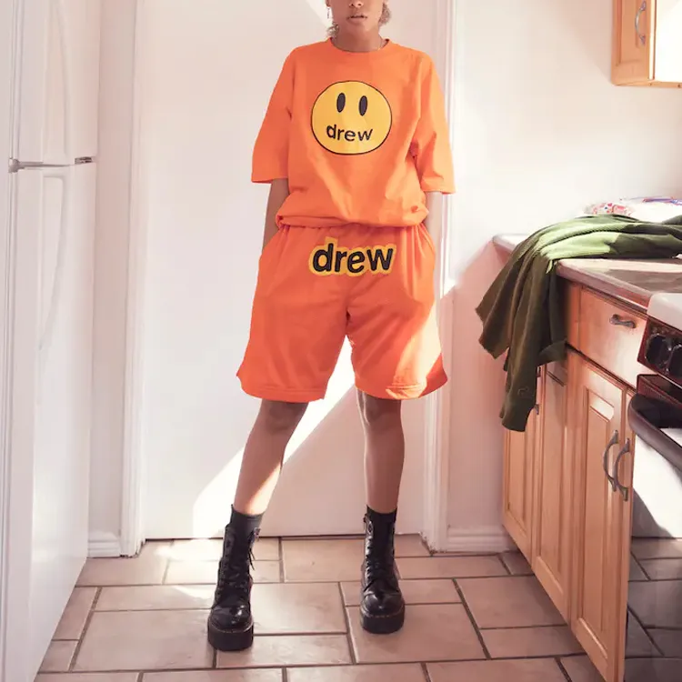 Drew House Smiley Collection T Shirt Unisex Orange-4