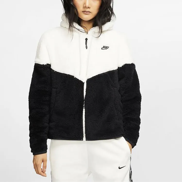 Nike Cropped Coats Women's Black/White-3