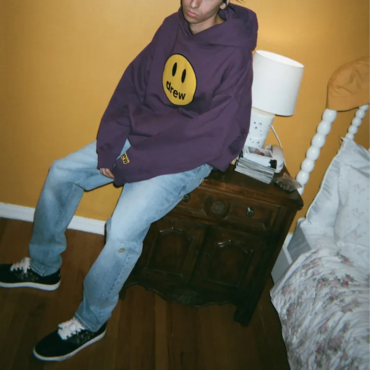 Drew House Smiley Collection Sweatshirts Unisex Purple-5