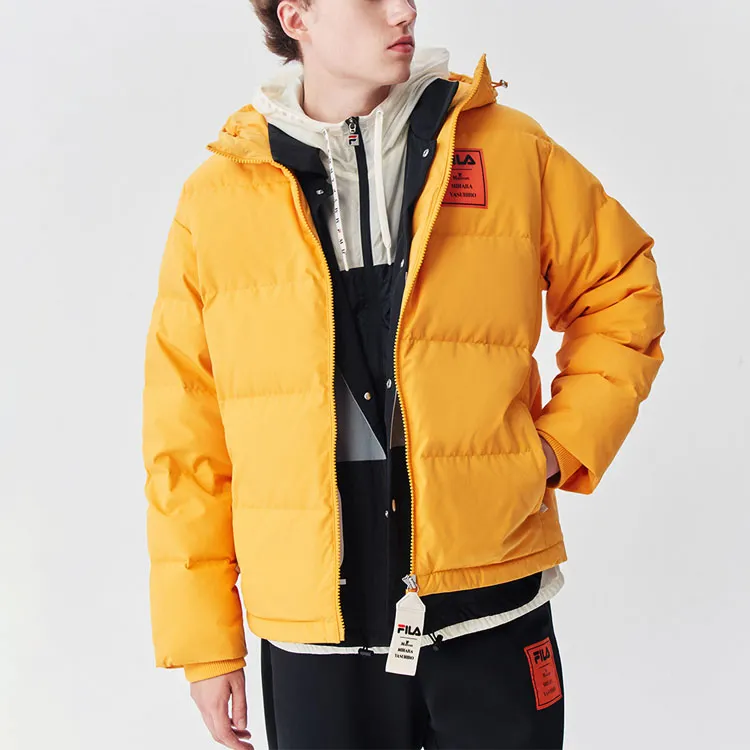 Mihara Yasuhiro X FILA MIHARA YASUHIRO Collaboration Collection Down Jackets Men Mango Gold Yellow-2