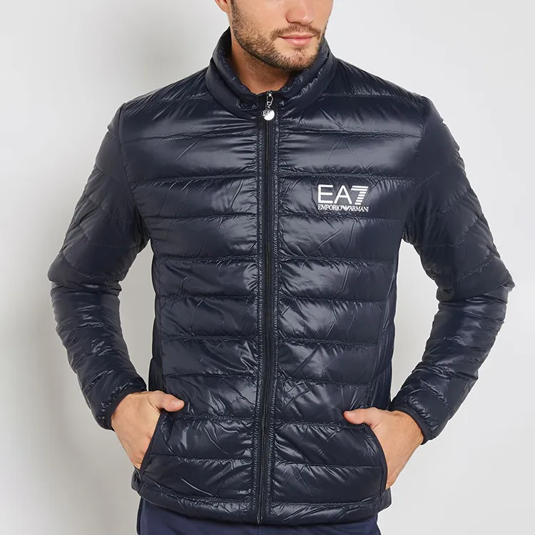 EMPORIO ARMANI Logo Printed Zipped Puffer Jacket-4