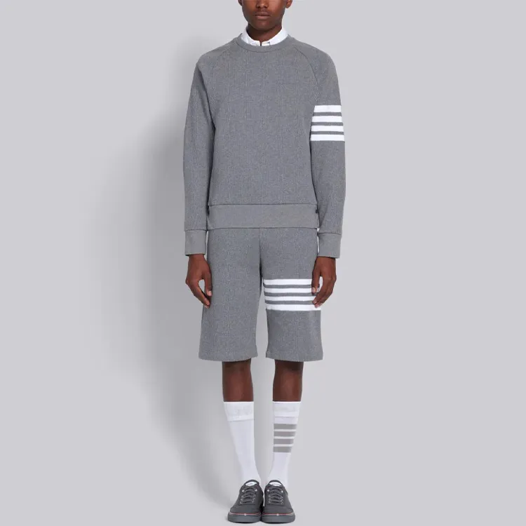 THOM BROWNE 4 Bar Raglan Sleeve Crewneck Sweatshirt-4