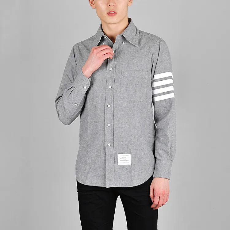 THOM BROWNE 4 Bar Denim Shirt-2