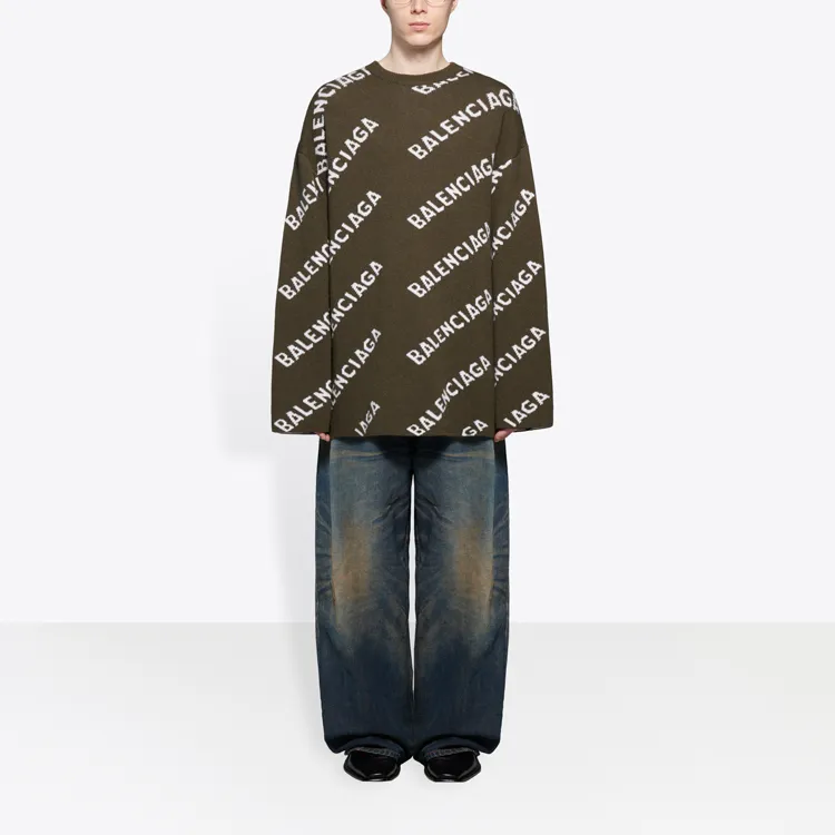 Balenciaga Allover Logo Crewneck-2