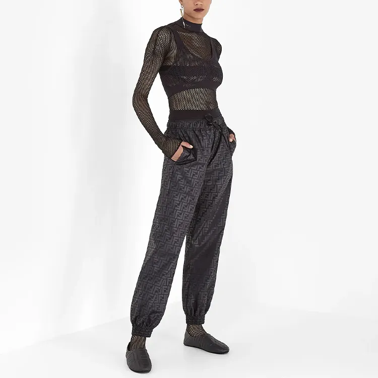 FENDI Knitted Sweatpants Women's Black-2