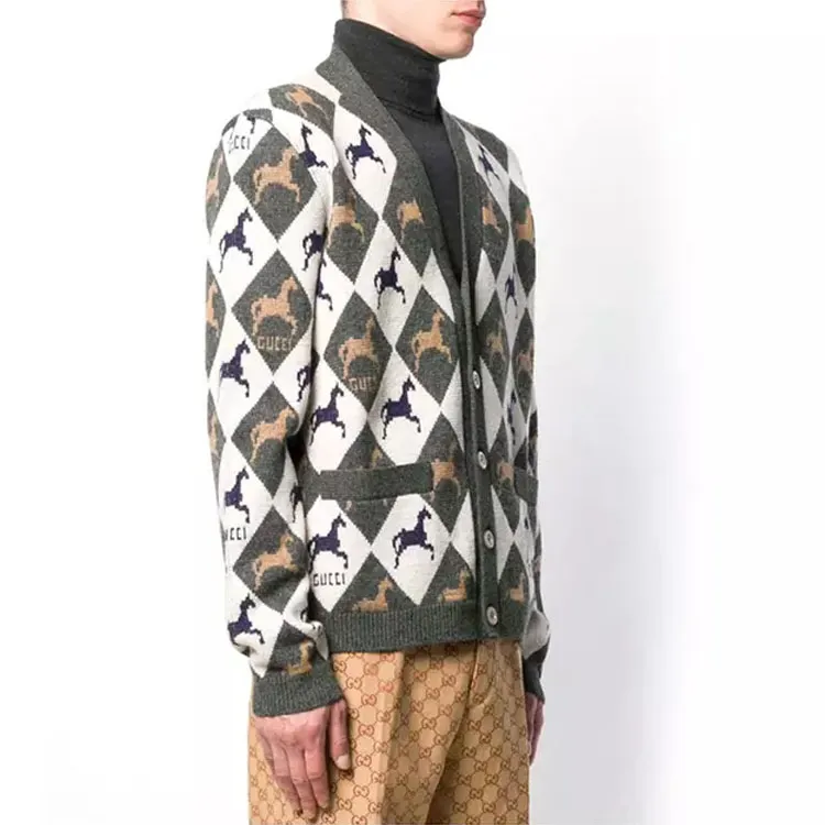 GUCCI FW19 Knitwear Men's Black Gray Color-2