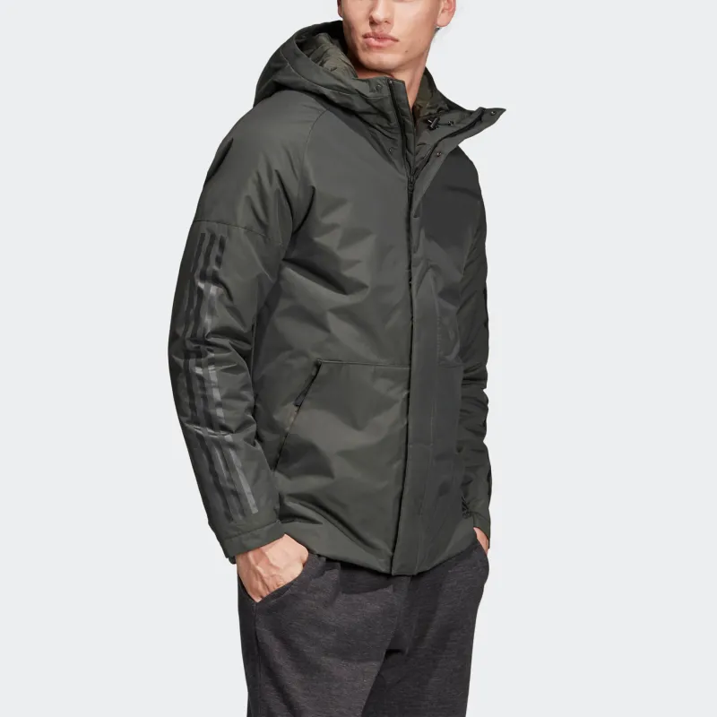 Adidas Puffer Jacket Winter Men's Gray Green-4
