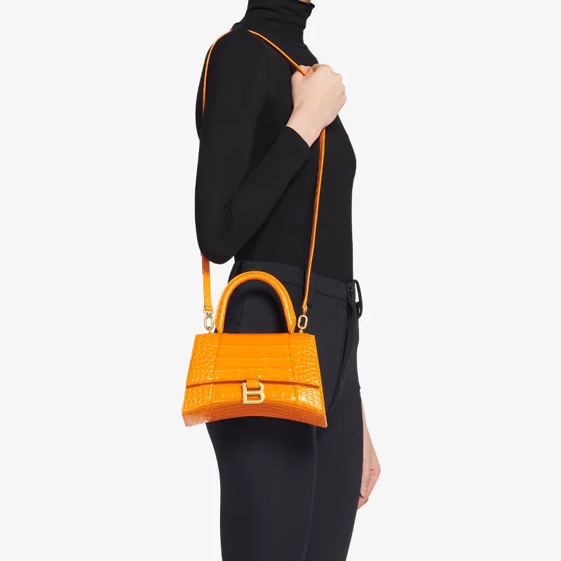 Balenciaga Calfskin Hourglass Bag Handbag Shoulder Bag Regular Women's Orange-5