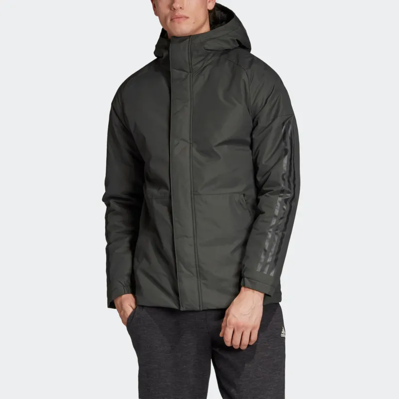 Adidas Puffer Jacket Winter Men's Gray Green-2