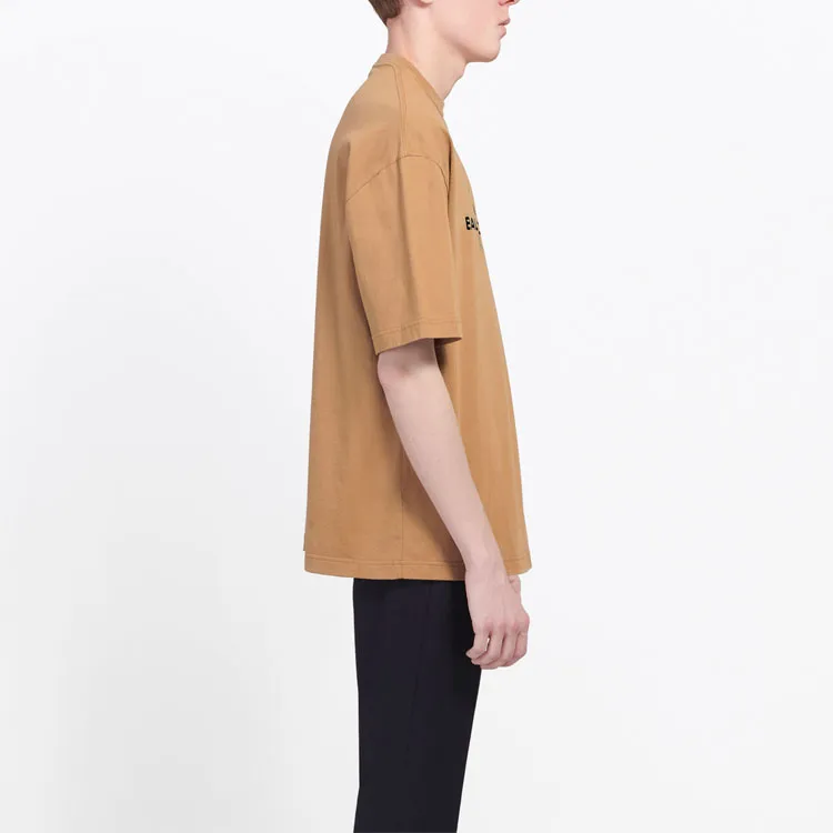 Balenciaga T Shirt Regular Fit Men's Beige Yellow-4
