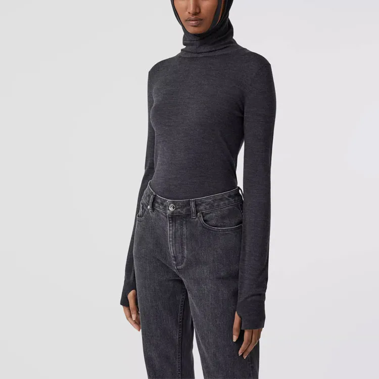 Burberry Sweaters Women's Dark Heather Gray-4