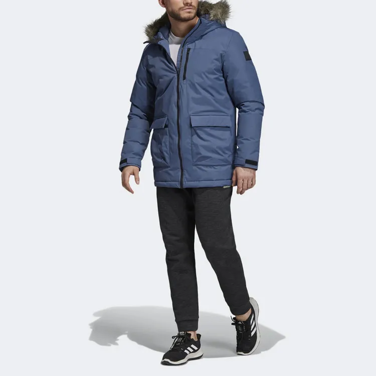 Adidas Parka Coats Men Blue-3