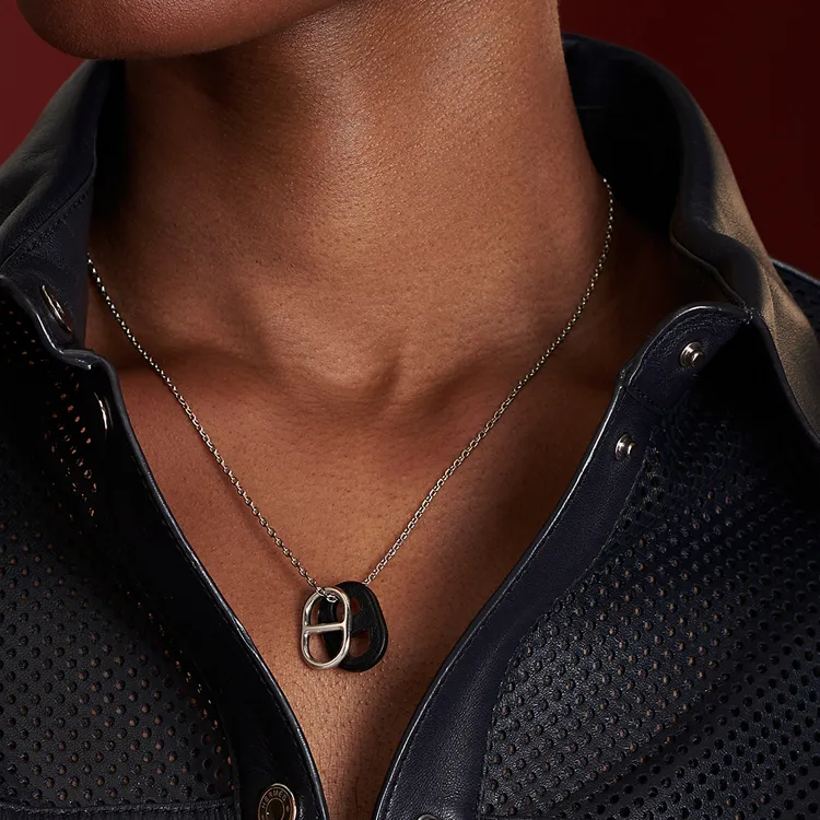 HERMES O'Maillon Alloy Necklaces Unisex Gold-3