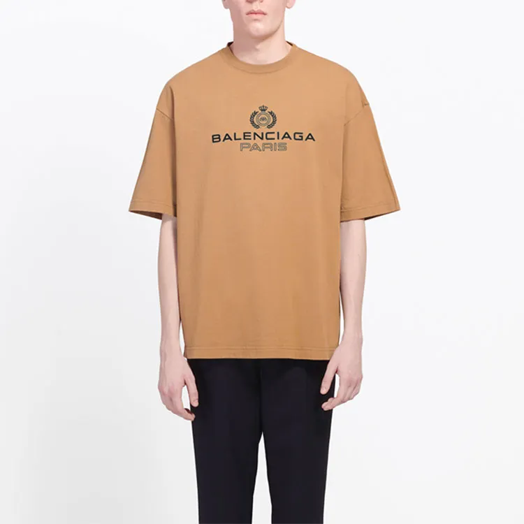 Balenciaga T Shirt Regular Fit Men's Beige Yellow-2