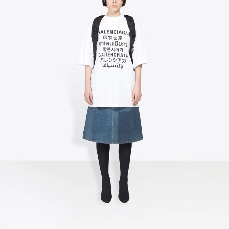 Balenciaga T Shirt Women's White Regular Fit-4