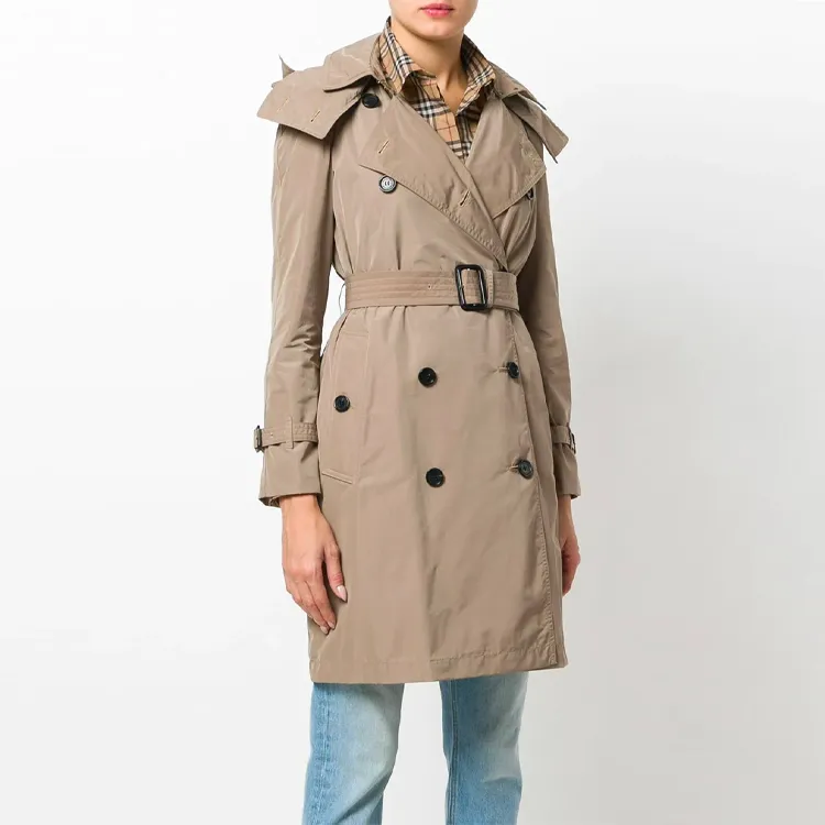 Burberry Trench Coats Women's Beige-3