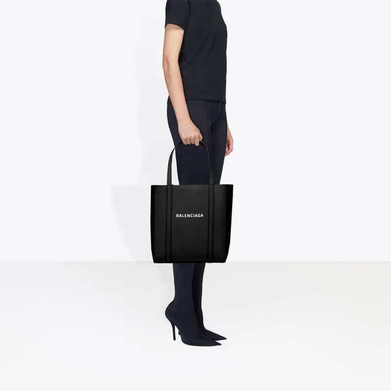Balenciaga Calfskin Tote Bag, Shopping Bag, Shoulder Bag, Handbag Trumpets Unisex Black-4