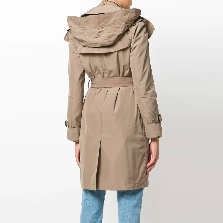 Burberry Trench Coats Women's Beige-4