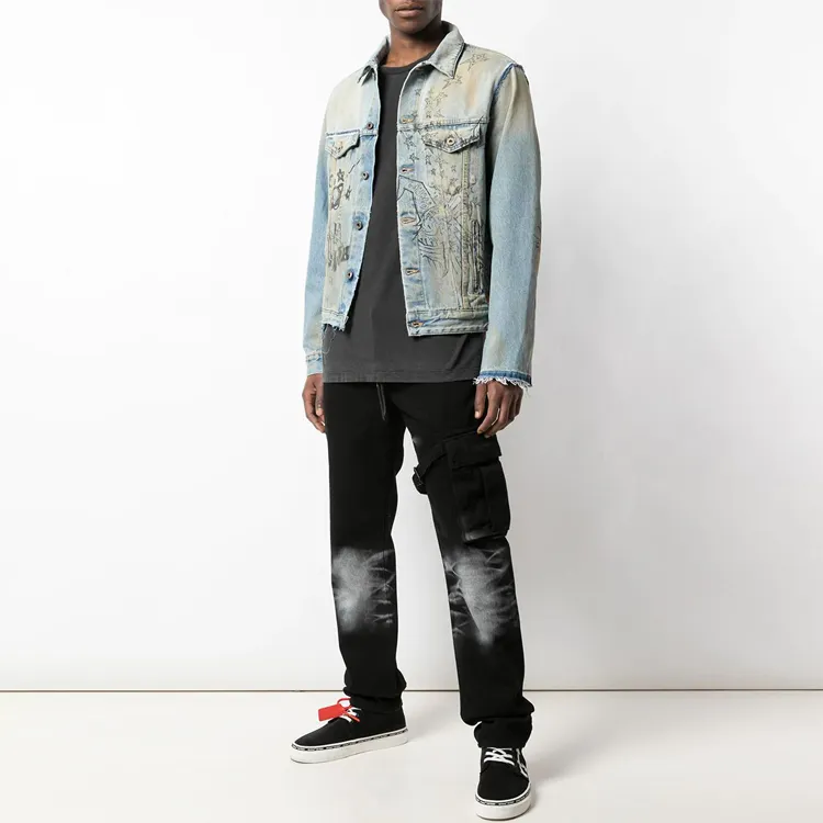 OFF WHITE Distressed Denim Jacket-2
