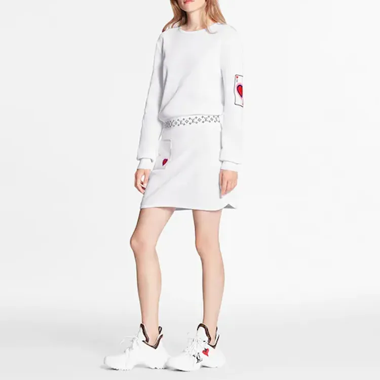 LOUIS VUITTON New Quarterly Products Of LV Long-Sleeved Dresses Women's White-3