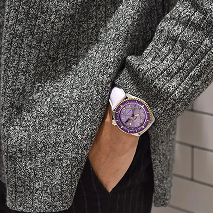 SEIKO Automatic Mechanical Movement Leather Watch Bands Watch Unisex Purple Watch Dial-2