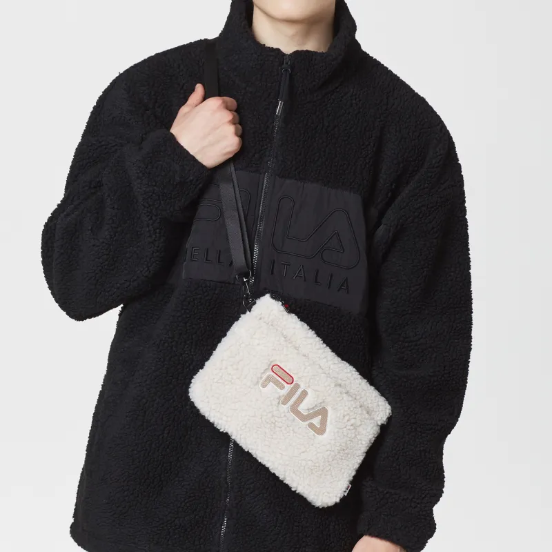 FILA Polyester Crossbody Bag, Shoulder Bag Regular Unisex Cream-2