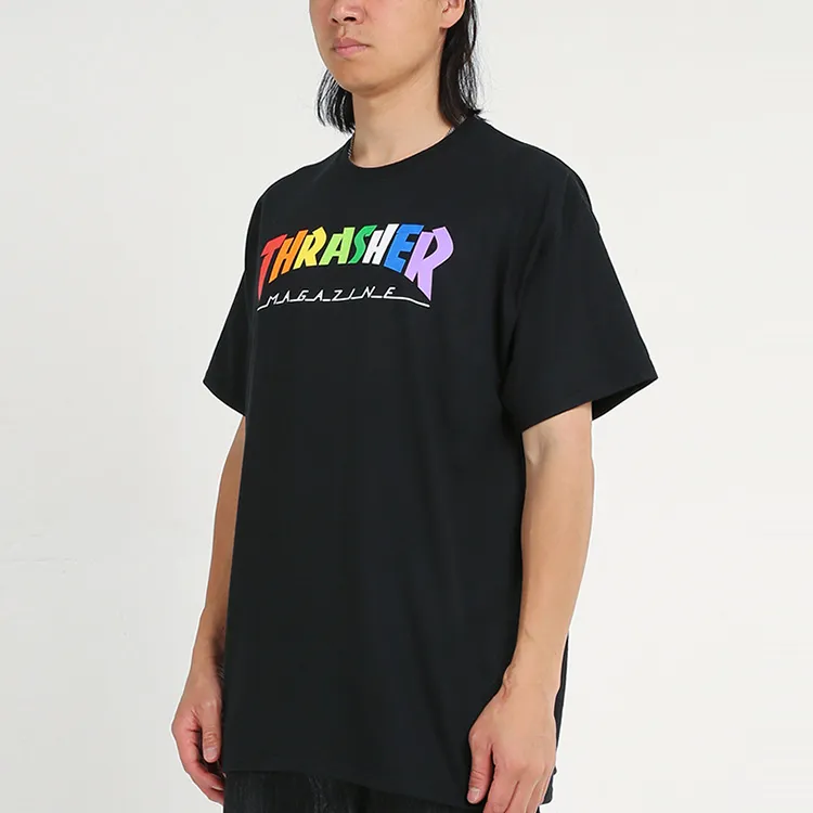 Thrasher Straight T Shirt US Version Unisex Black-3
