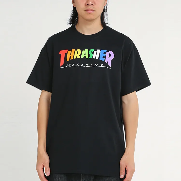 Thrasher Straight T Shirt US Version Unisex Black-2