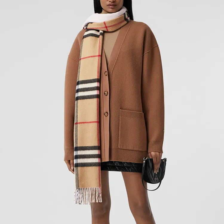Burberry Reversible Check Cashmere Scarf-6