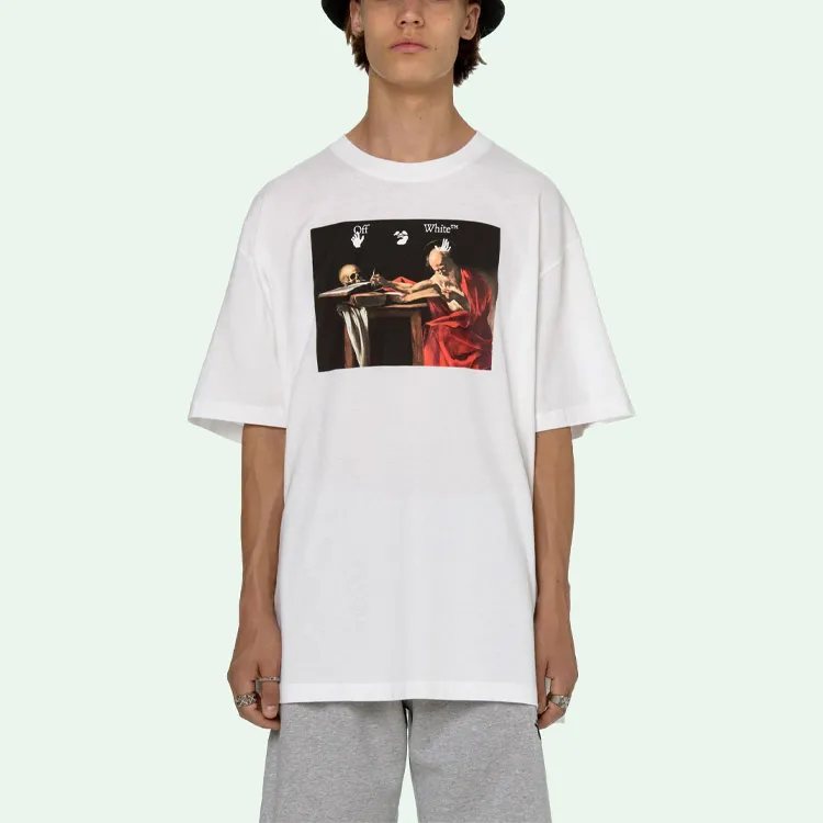 OFF WHITE Oversized Caravaggio Saint Jerome Writing T shirt-2