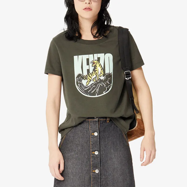 KENZO T Shirts Women's Army Green-2