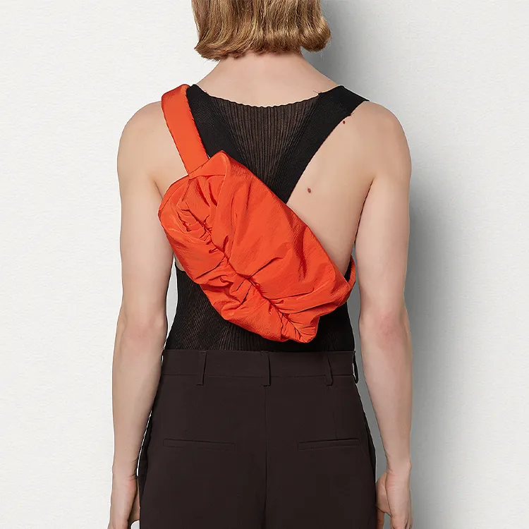 Bottega Veneta Nylon Crossbody Bags Fanny Pack Unisex Orange-3
